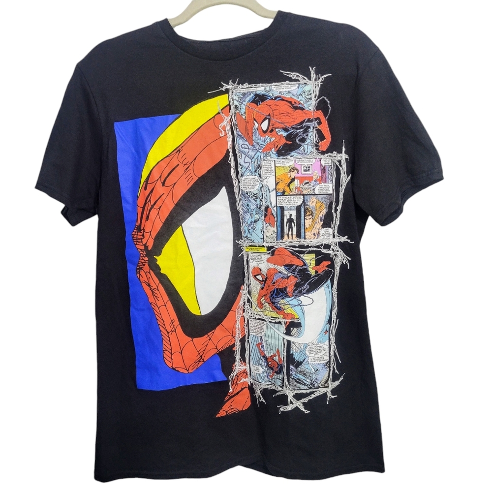 Men's Spiderman Profile Comic Book T-Shirt - Medium Marvel Brand New